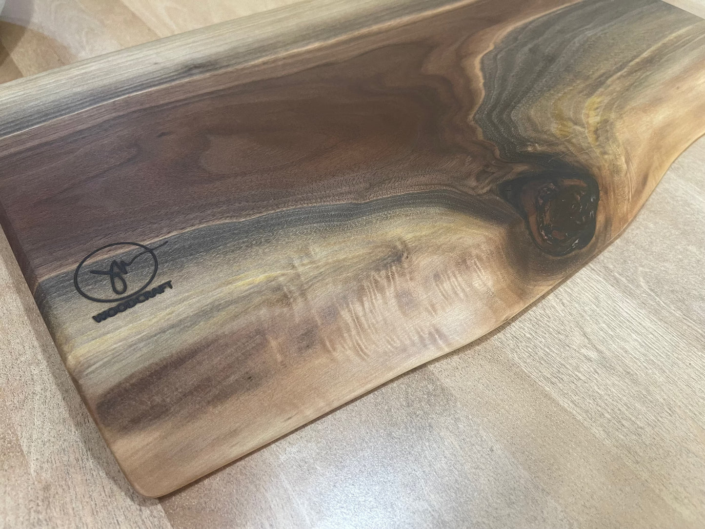 One of a Kind Reversible Live Edge Black Walnut Charcuterie Board, Cutting Board, Serving Tray, Handcrafted - READY to SHIP