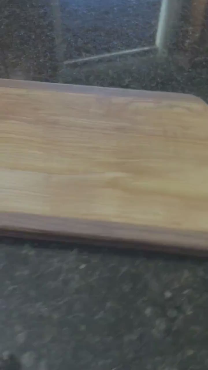 Butcher Knife Cherry and Walnut Charcuterie Board, blue epoxy, Cutting Board, Serving Tray, Handcrafted, Ready to Ship 026