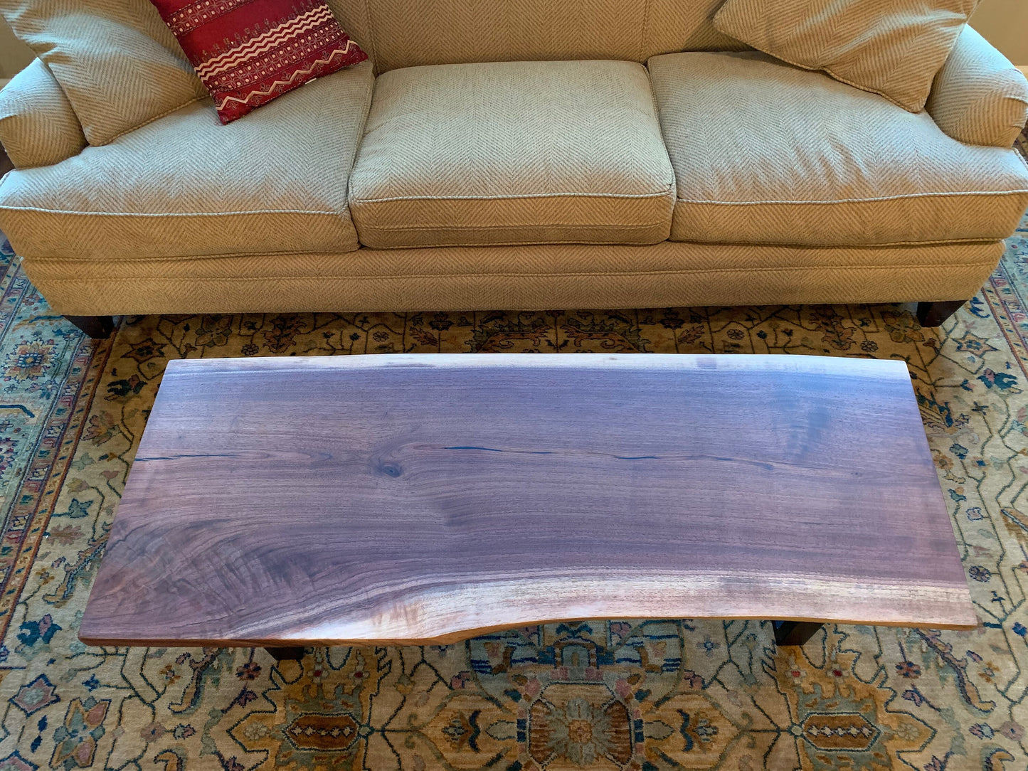 CUSTOM ORDER: Live Edge Black Walnut Coffee Table, Furniture, Vintage, Rustic, Mid Century Modern, Wood - 014