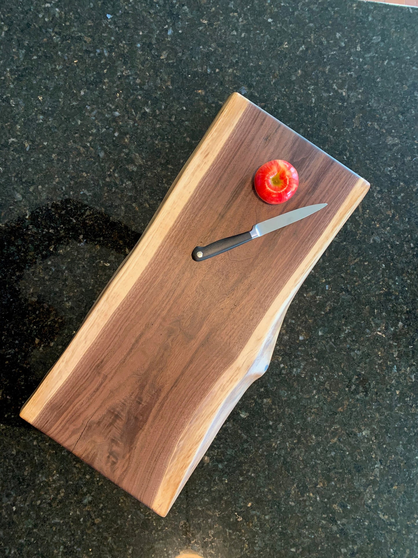 Reversible Live Edge Black Walnut Charcuterie Board, Cutting Board, Serving Tray, Handcrafted 019