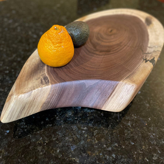 Teardrop Reversible Live Edge Black Walnut Charcuterie Board, Cutting Board, Serving Tray, Rustic