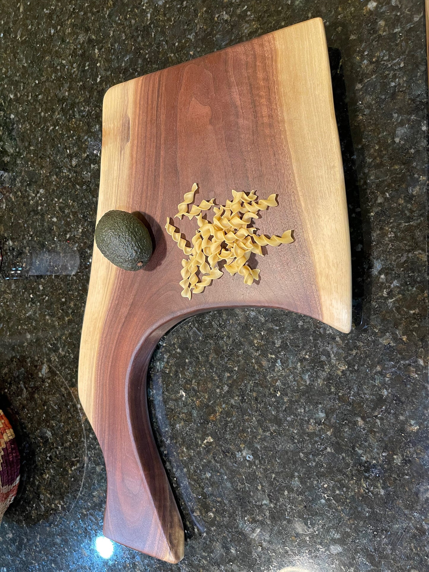 Butcher Knife Reversible Live Edge Black Walnut Charcuterie Board, Cutting Board, Serving Tray, Rustic