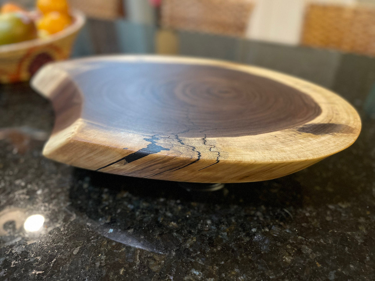 Teardrop Reversible Live Edge Black Walnut Charcuterie Board, Cutting Board, Serving Tray, Rustic