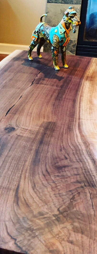 Custom Live Edge Black Walnut Desk, Solid Wood Desk, Metal, Computer Desk Wood, Table, Mid Century Rustic